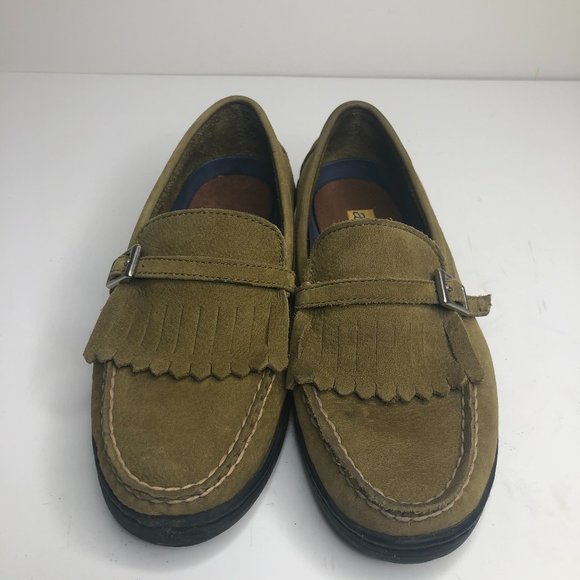 Ahh... Keds Olive Suede Kiltie Loafers - Picture 2 of 8